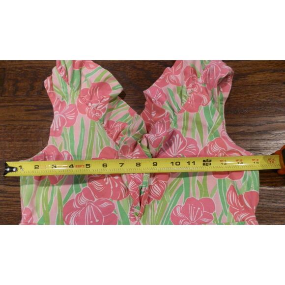 Lilly Pulitzer Women's Maxi Pink Green Floral Dress Size Small - Picture 3 of 4